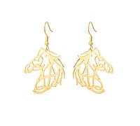 KKJOY Boucles d'oreilles de Cheval en Acier Inoxydable Pendentif Tête de Cheval Bijoux Pour Femmes Amoureux des Animaux (Gold)