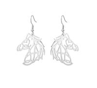KKJOY Boucles d'oreilles de Cheval en Acier Inoxydable Pendentif Tête de Cheval Bijoux Pour Femmes Amoureux des Animaux (Silver)