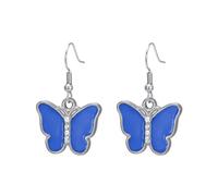 KKJOY Boucles d'oreilles Papillon Émaillé Coloré en Acier Inoxydable Bijoux Bohème Insecte Animal Elfes Volants pour Femmes(Bleu)