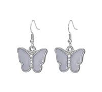 KKJOY Boucles d'oreilles Papillon Émaillé Coloré en Acier Inoxydable Bijoux Bohème Insecte Animal Elfes Volants pour Femmes(Gris)