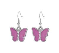 KKJOY Boucles d'oreilles Papillon Émaillé Coloré en Acier Inoxydable Bijoux Bohème Insecte Animal Elfes Volants pour Femmes(Violet)