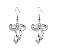 KKJOY Boucles d'oreilles Petits Nœuds en Acier Inoxydable Boucles d'oreilles Pendentifs en Ruban de Noeuds Papillons Bijoux de Promo Tendances pour Femmes Charmantes