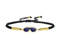 kkjoy Bracelet de Cordes Tressées Lunettes de Natation en Acier Inoxydable Bijoux en Cordes Porte-Bonheur Fait à la Main pour Femmes et Hommes Passionnés de Natation (Noir - Or)