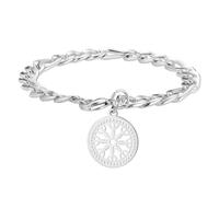 kkjoy Bracelet Helm Of Awe Viking en Cristal Acier Inoxydable Pendentif Nordique Aegishjalmur Bijoux Talismans Païens Celtiques pour Femmes et Hommes(Argent)