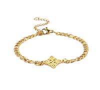 kkjoy Bracelet Nœud de Sorcière en Acier Inoxydable Nœud Magique Symbole Païen Wiccan Nœud Celtique à 4 Pointes Sorcellerie Bracelet pour Femme Fille