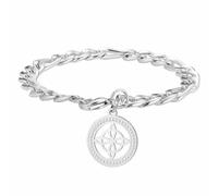 kkjoy Bracelet Nœuds des Sorcières en Acier Inoxydable avec Décoration en Cristal Pendentif Symbole Celtique Magique Wiccan Amulette de Sorcellerie Bijoux pour Femme Homme(Argent)