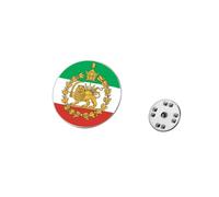 KKJOY Broche de Carte d'Iran en Acier Inoxydable Épingle de Revers Patriotique Couleur Drapeau Bijoux Emblème Persan Lion et Soleil pour Femmes Hommes(Modèle 19, Argent)