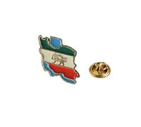 KKJOY Broche de Carte d'Iran en Acier Inoxydable Épingle de Revers Patriotique Couleur Drapeau Bijoux Emblème Persan Lion et Soleil pour Femmes Hommes(Modèle 15, Or)