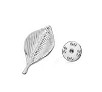 KKJOY Broche de Feuille en Acier Inoxydable Épingle de Revers Accessoires de Vêtements à la Mode pour Femme Homme (Argent)