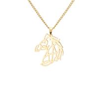 kkjoy Collier de Cheval en Acier Inoxydable Pendentifs Tête de Cheval Bijoux Pour Femmes Hommes Amoureux des Animaux (Gold)