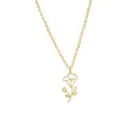 kkjoy Collier de Fleur de Naissance en Acier Inoxydable Pendentif de Fleur d'Anniversaire Bijoux pour Femme Homme(09-Sep-Gloire du Matin, Or)