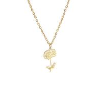 kkjoy Collier de Fleur du Mois de Naissance en Acier Inoxydable - Pendentif pour 12 Mois de Naissance - Bijoux de Meilleur Ami pour Femme et Fille