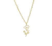 kkjoy Collier de Fleur du Mois de Naissance en Acier Inoxydable - Pendentif pour 12 Mois de Naissance - Bijoux de Meilleur Ami pour Femme et Fille