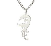kkjoy Collier de Phénix en Acier Inoxydable Collier Pendentif Animal Mythologique Oiseau Amulette du Renaissance du Phénix Bijoux de Protection pour Femme et Fille