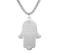 kkjoy Collier Hamsa Main de Fatima avec Étoile de David en Acier Inoxydable Collier Runes Hébraïques Khamsah Amulette de Protection Bijoux pour Femme Homme