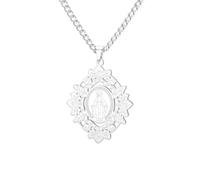 kkjoy Collier Médaille Miraculeuse Vierge Marie Bijoux Religieux Vintage | Amulette de Dévotion Notre-Dame en Acier Inoxydable pour Femme Homme, adaptée aux Catholiques, Chrétiens et Tous Les Croyants