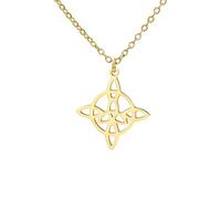 kkjoy Collier Nœud de Sorcières en Acier Inoxydable Collier à Pendentif Nœud Celtique Symbole Wiccan Nœud Magique Amulette de Sorcellerie pour Femmes Charmeuses (Or)