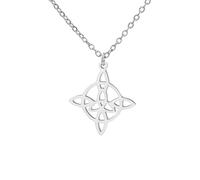 kkjoy Collier Nœud de Sorcières en Acier Inoxydable Collier à Pendentif Nœud Celtique Symbole Wiccan Nœud Magique Amulette de Sorcellerie pour Femmes Charmeuses (Argent)