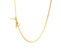 kkjoy Collier Nœud Papillon de Chaine de Serpent en Acier Inoxydable Collier de Ruban de Noeuds Papillon Bijoux de Promo pour Femmes Charmeuses (Or)