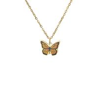kkjoy Collier Papillon Coloré en Acier Inoxydable Pendentif Bohème Animal Insecte Bijoux Elfes Volants pour Femmes(Papillon 1, Or)