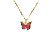 kkjoy Collier Papillon Coloré en Acier Inoxydable Pendentif Bohème Animal Insecte Bijoux Elfes Volants pour Femmes(Papillon 6, Or)