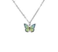 kkjoy Collier Papillon Coloré en Acier Inoxydable Pendentif Bohème Animal Insecte Bijoux Elfes Volants pour Femmes(Papillon 2, Argent)