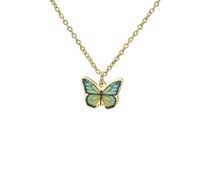 kkjoy Collier Papillon Coloré en Acier Inoxydable Pendentif Bohème Animal Insecte Bijoux Elfes Volants pour Femmes(Papillon 2, Or)