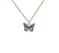 kkjoy Collier Papillon Coloré en Acier Inoxydable Pendentif Bohème Animal Insecte Bijoux Elfes Volants pour Femmes(Papillon 7, Or)