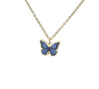 kkjoy Collier Papillon Coloré en Acier Inoxydable Pendentif Bohème Animal Insecte Bijoux Elfes Volants pour Femmes(Papillon 8, Or)