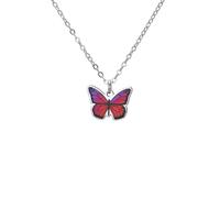kkjoy Collier Papillon Coloré en Acier Inoxydable Pendentif Bohème Animal Insecte Bijoux Elfes Volants pour Femmes(Papillon 5, Argent)