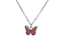 kkjoy Collier Papillon Coloré en Acier Inoxydable Pendentif Bohème Animal Insecte Bijoux Elfes Volants pour Femmes(Papillon 6, Argent)
