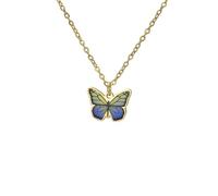 kkjoy Collier Papillon Coloré en Acier Inoxydable Pendentif Bohème Animal Insecte Bijoux Elfes Volants pour Femmes(Papillon 3, Or)