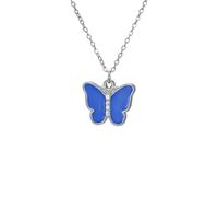 kkjoy Collier Papillon Émaillé Coloré en Acier Inoxydable Pendentif Bohème Animal Insecte Bijoux Elfes Volants pour Femmes(Bleu)