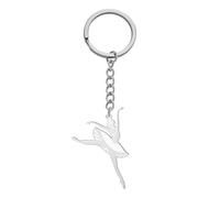 kkjoy Porte-clés de Ballerine en Acier Inoxydable Pendentif de Danseur de Ballet Accessoires de Sac à Main pour Femmes Amatrices de Danse (Modèle 4, Argent)