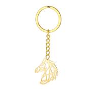 kkjoy Porte-clés de Cheval en Acier Inoxydable Pendentif Tête de Cheval Accessoires de Sac à Main pour Hommes Femmes Amoureux des Animaux (Gold)