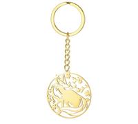 kkjoy Porte-clés de Renard en Acier Inoxydable Pendentif Renard Animal Accessoires de Sac à Main pour Hommes Femmes Amoureux des Animaux (Or)