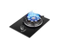 KKJPL Cuisinière À Gaz 1 Brûleur, 7,2 KW, 9 Cavités, Feu Élevé, Support De Casserole en Fonte De Verre Trempé Noir, Dispositif De Protection Contre Les Extinctions Accidentelles(NG)