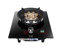 KKJPLRéchaud À Gaz Portable 5,2 KW, Brûleur Wok À 9 Chambres, Minuterie De 90 Minutes, Réchaud À Gaz En Verre Trempé Noir, Support De Casserole En Fonte(LPG)