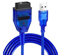 KKL 409.1 OBD2 Câble de diagnostic K-Line Interface pour véhicules 1996-2009 FTDI FT232RL Puce ISO9141 KWP2000 16 broches vers USB OBD Lead Lit ABS, Airbag, ECU et Gearbox défauts