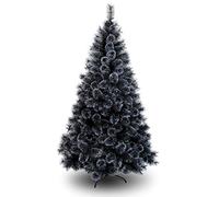 KKLT 5FT Noir Décoration Sapin Artificiel De Noêl,Aiguilles De Pin Succursale 190 Intérieur Arbre De Noël Classique Eco-Amical pour Les Fournitures du Ministère De L'intérieur-Noir 150cm(5ft)