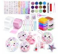 Kkluno 58 Pièces Nano Tape DIY Bubble Kit, Ruban Adhésif Nanotape | Brillant Foncé Double Face Transparent pour Activités Manuelles, Cadeau d'anniversaire