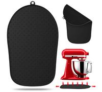 Kkluno Tapis de mixeur en silicone antidérapant pour mixeur Kitchenaid, insert en silicone, noir