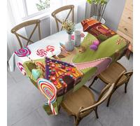 KKLWEGU Candy Beautiful Land Nappe moderne pour tables rectangulaires, résistante aux taches et infroissables, lavable, 140 x 89 cm, pour cuisine, salle à manger, pique-nique, décoration de fête