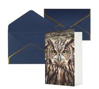 KKLWEGU Carte de vœux en forme de chouette avec enveloppes « Thinking of You » - Carte d'anniversaire de mariage vierge pour toutes les occasions 10 x 15 cm