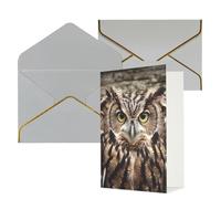 KKLWEGU Carte de vœux en forme de chouette avec enveloppes « Thinking of You » - Carte d'anniversaire de mariage vierge pour toutes les occasions 10 x 15 cm