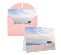 KKLWEGU Carte de vœux vierge de 10,2 x 15,2 cm avec enveloppes, carte de remerciement romantique avec paysage de sable blanc, cartes de remerciement, cartes de notes, cartes de notes, cartes de notes