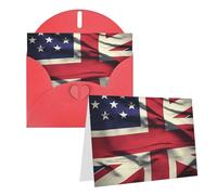 KKLWEGU Carte de vœux vierge de 10,2 x 15,2 cm avec enveloppes, drapeau des États-Unis, cartes de remerciement, cartes de notes, cartes rouges pour toutes les occasions pour Noël, vacances