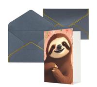 KKLWEGU Carte de vœux « You Are Awesome Sloth » avec enveloppes « Thinking of You » - Carte d'anniversaire de mariage vierge pour toutes les occasions 10 x 15 cm