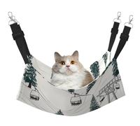 KKLWEGU Élévateur de ski avec sapin, hamac d'été respirant à suspendre pour animal domestique, hamac réglable et doux pour chats, petits chiens, lapins, taille M