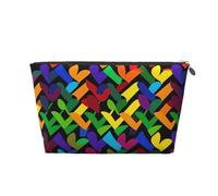 KKLWEGU Gay Pride Trousse de toilette en cuir synthétique imperméable avec fermeture éclair dorée pour femme, Argenté., Taille unique